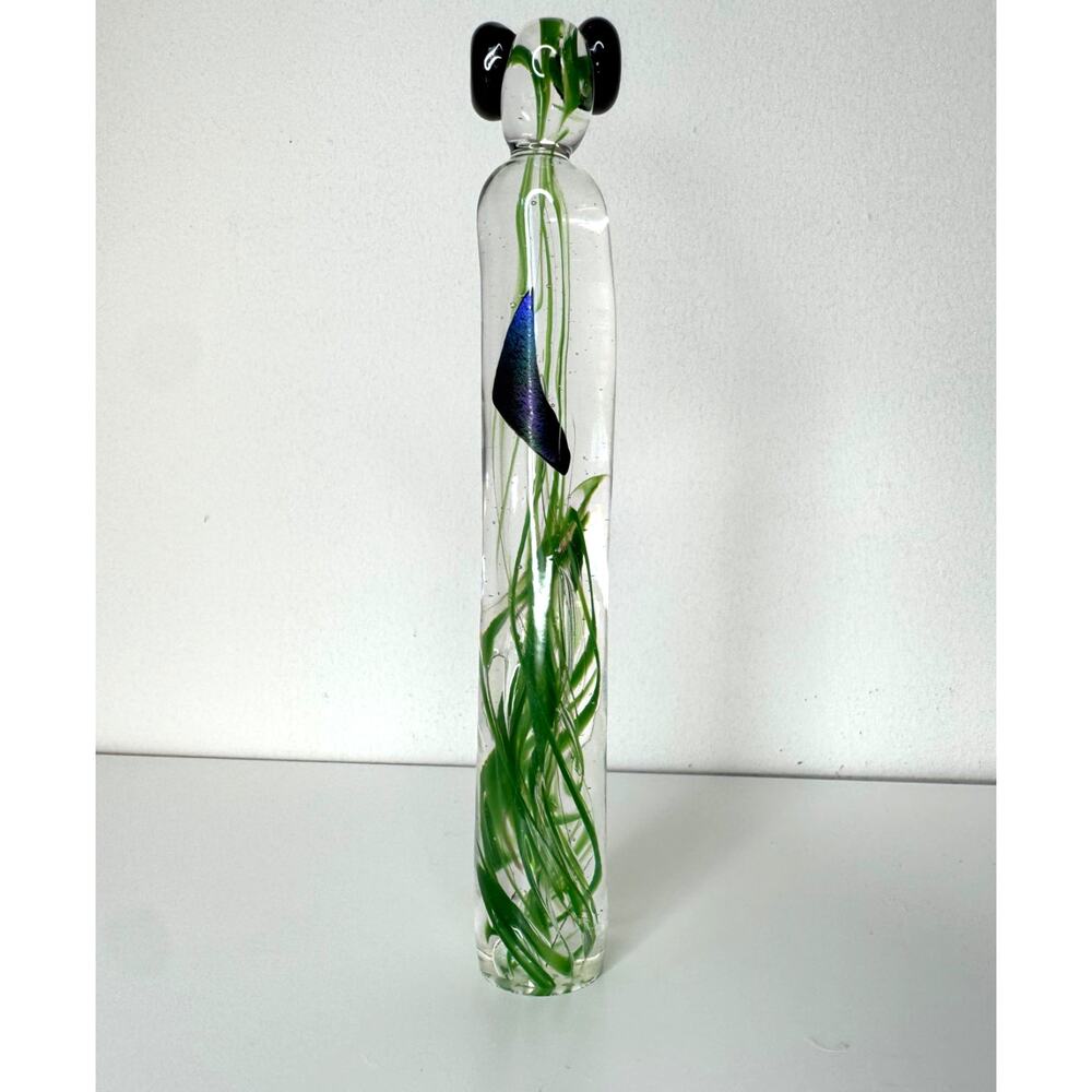 Ramson Lomatewama Spirit Guardians 2011 Signed Hopi Hand Blown Art Glass 7.5"